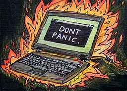 Flaming computer dont panic 4549185468